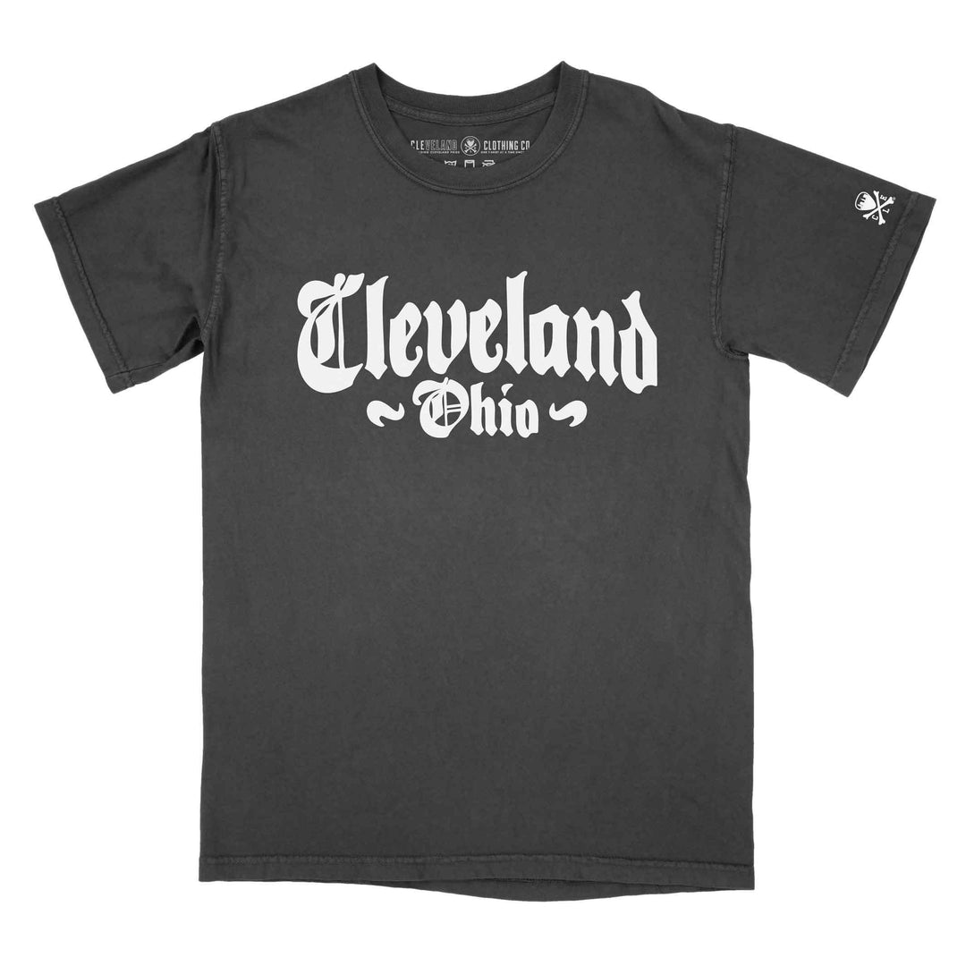 Cleveland Black Letter Unisex Crew T Shirt Black L