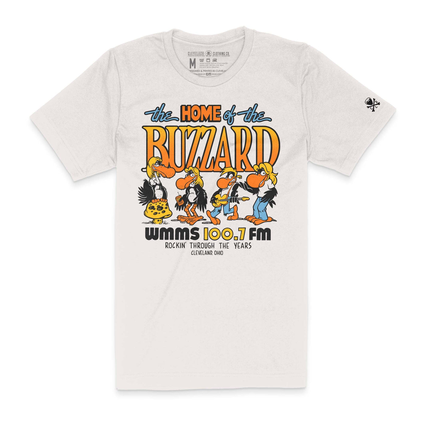 WMMS 100.7 FM The Buzzard - Rockin Through The Years - Unisex Crew T-Shirt  *Officially Licensed