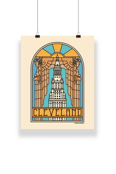 Terminal Tower Stained Glass 11x14 Print