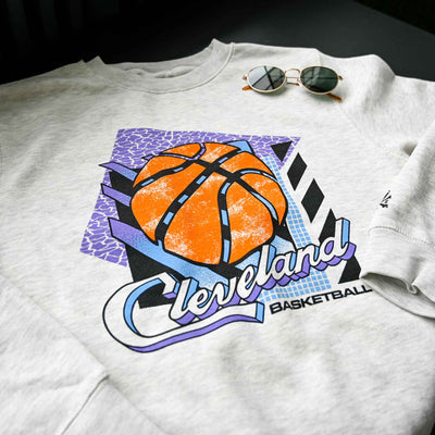 Cleveland Script Basketball - Unisex Crewneck Sweatshirt