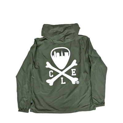 CLE Logo Quarter Zip Windbreaker - Army Green