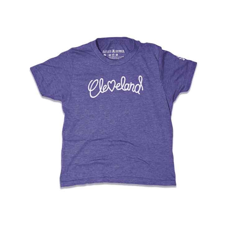 Cleveland Heart Script - Youth Crew T-Shirt