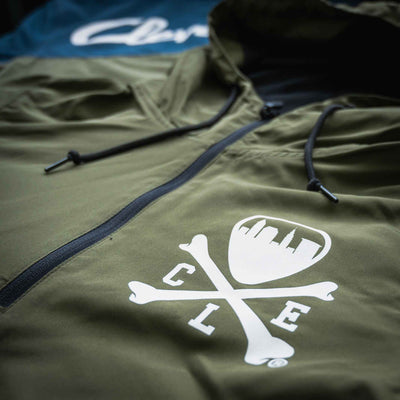 CLE Logo Quarter Zip Windbreaker - Army Green