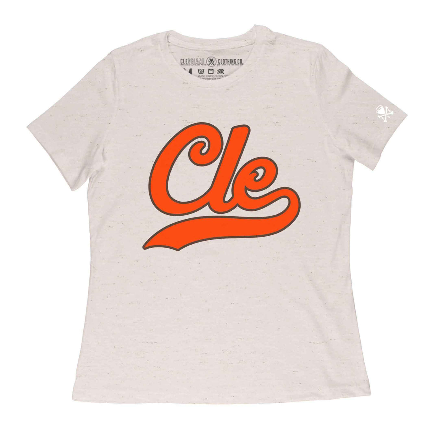 CLE Endzone Script - Womens Relaxed Fit Crew T-Shirt