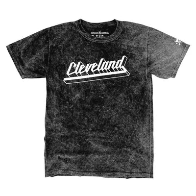 Cleveland Rock Script - Mineral Wash - Unisex Crew T-Shirt