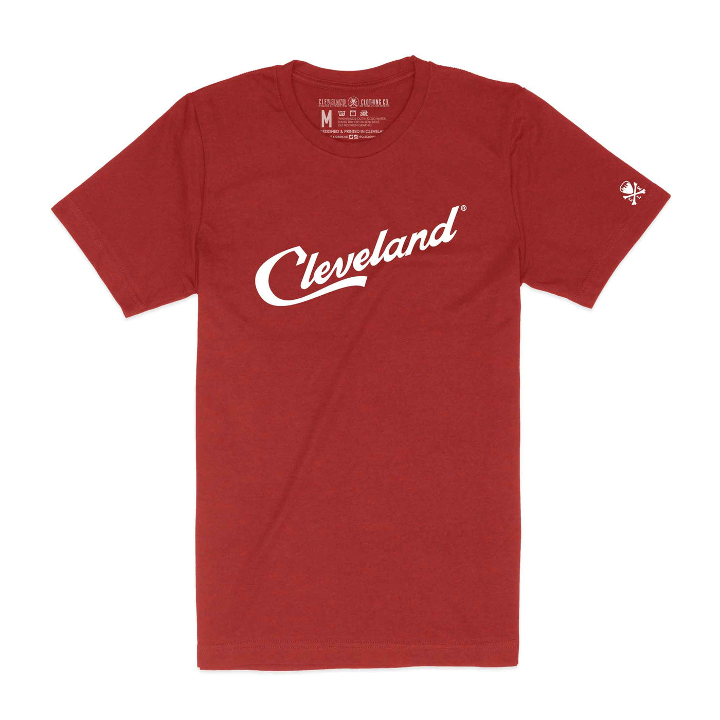Cleveland Script - Unisex Crew T-Shirt - Heather Red
