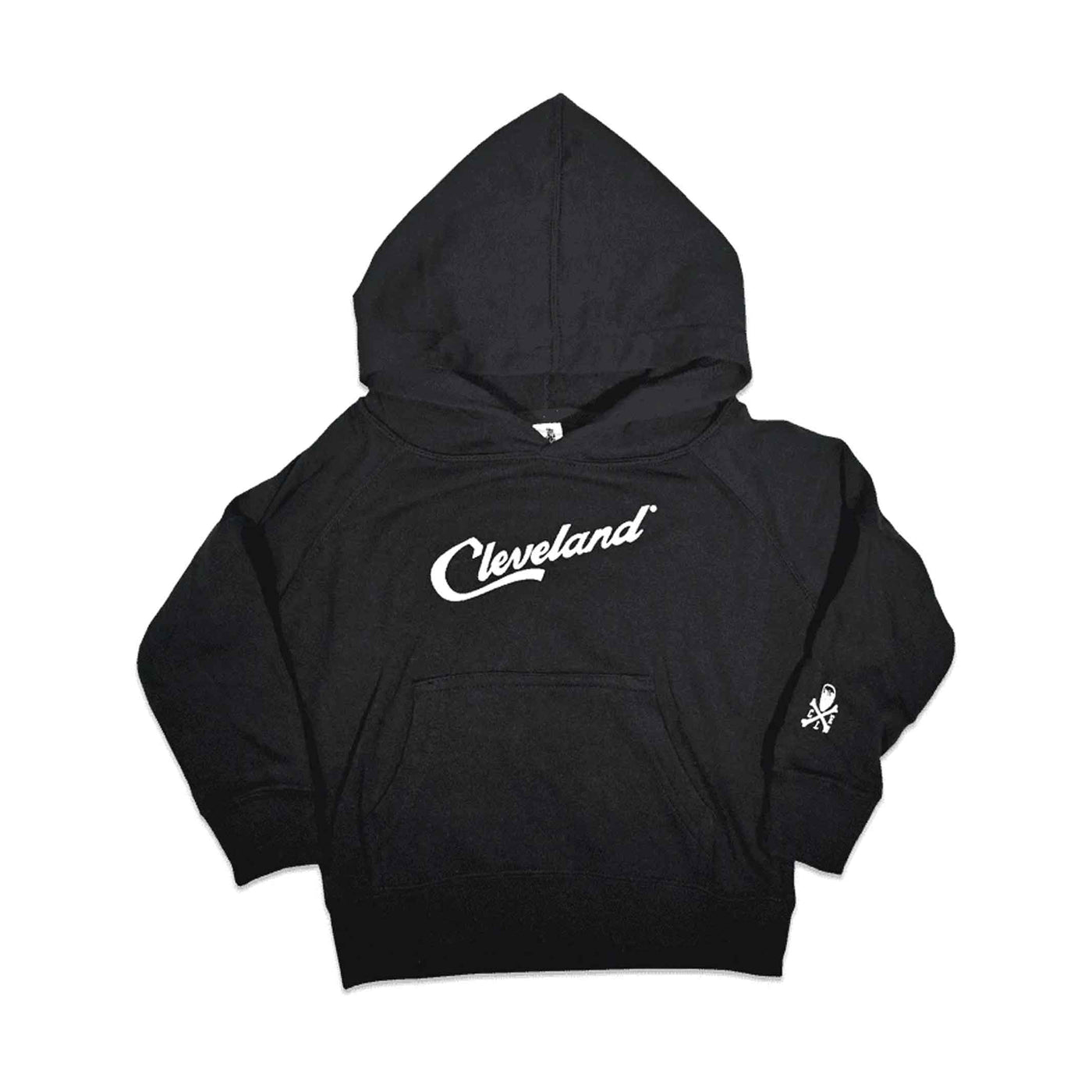 Cleveland Script - Toddler Pullover Hoodie - Black