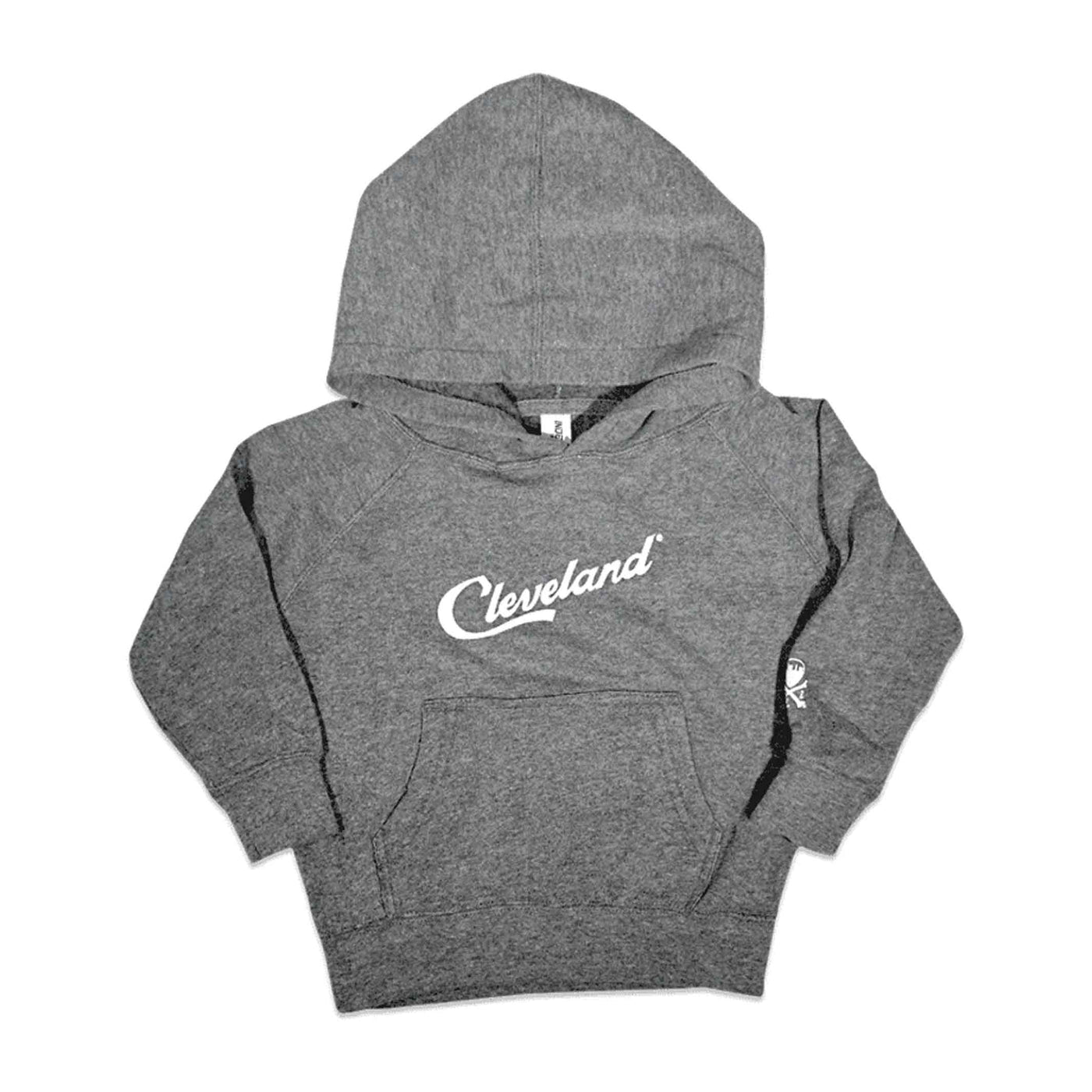 Cleveland Script - Toddler Pullover Hoodie - Grey