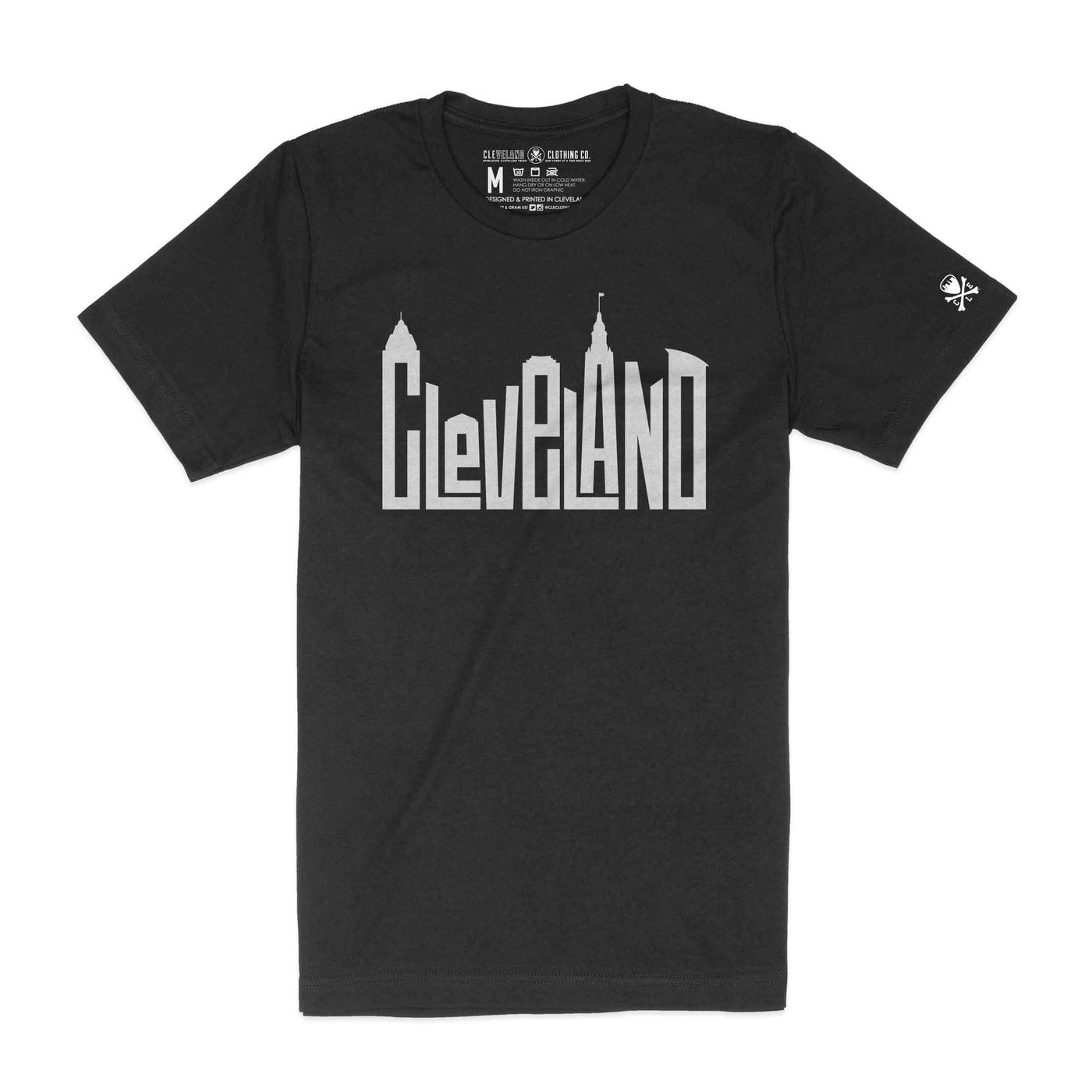 Cleveland Skyline Letters, Black Heather T-Shirt