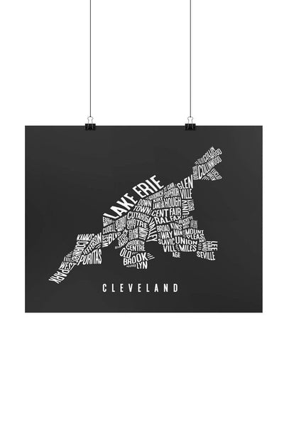 Cleveland Word Collage Map - Print