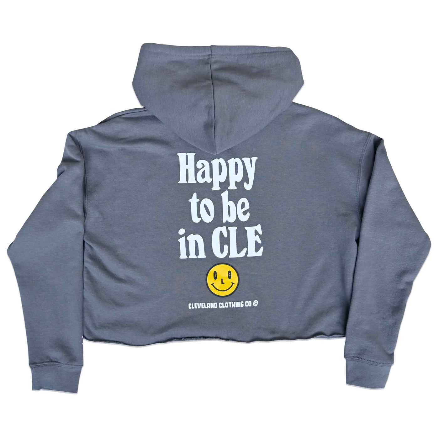 Happy To Be In CLE - Womens Cropped Hoodie