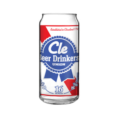 CLE Beer Drinkers Union Tall Boy Pop Can Glass
