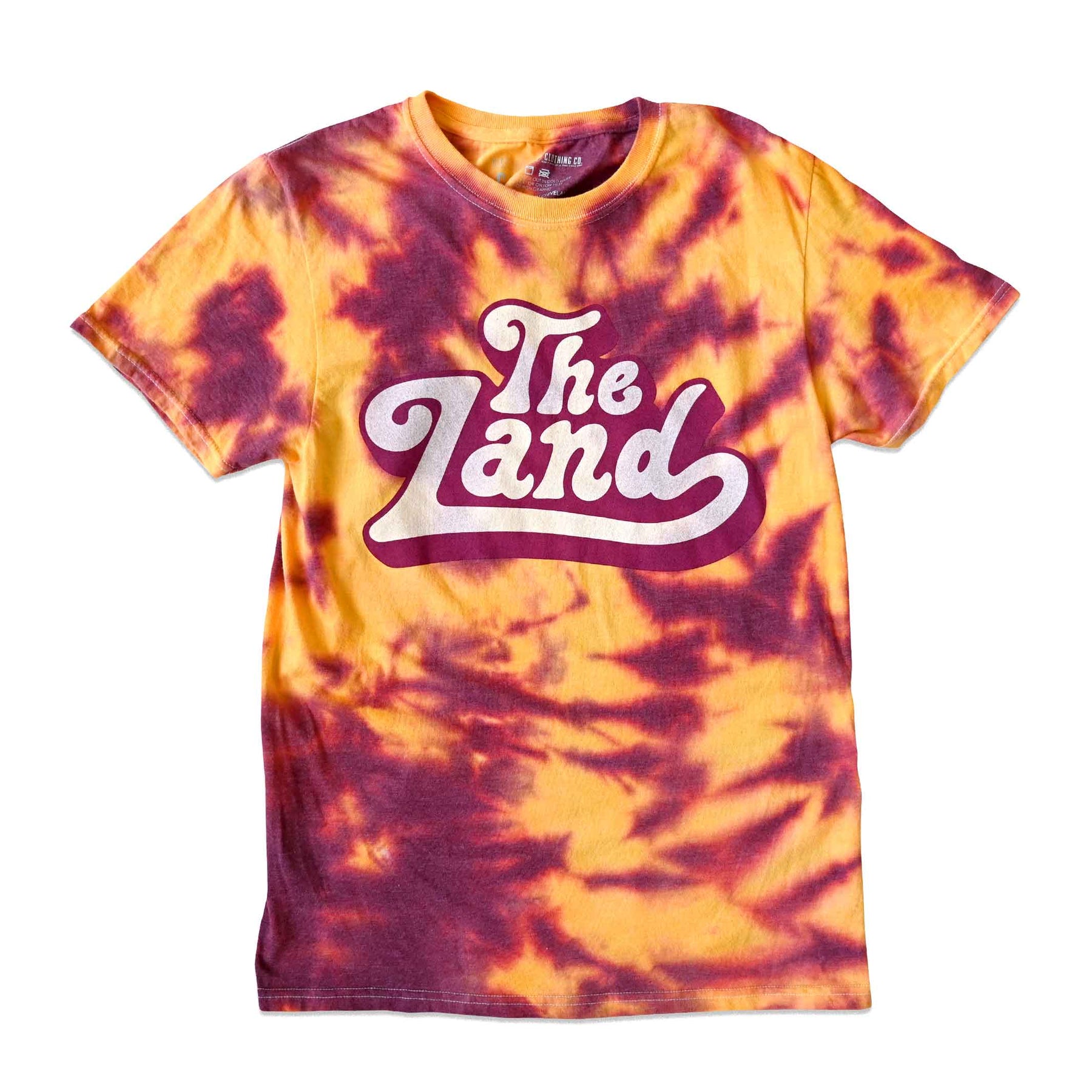 The Land Groovy - Wine/Gold Tie Dye Unisex Crew T-Shirt