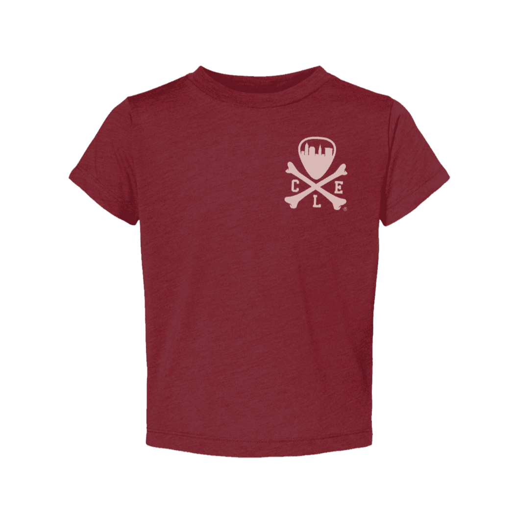 CLE Logo - Toddler Crew T-Shirt - Cranberry