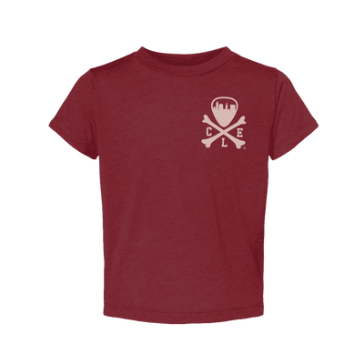CLE Logo - Toddler Crew T-Shirt - Cranberry