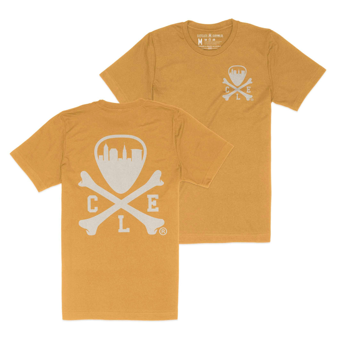 CLE Logo - Unisex Crew T-Shirt - Heather Mustard